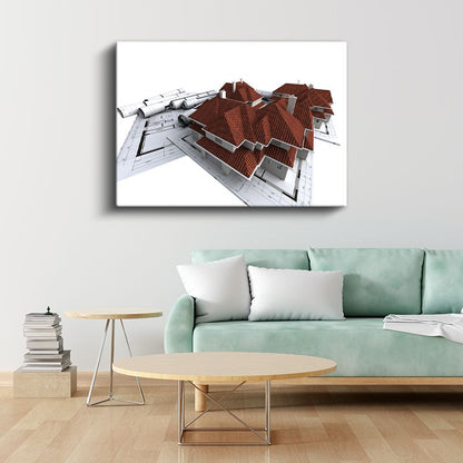 Mimar - Kompleks Çatı Tasarımı Kanvas Tablo