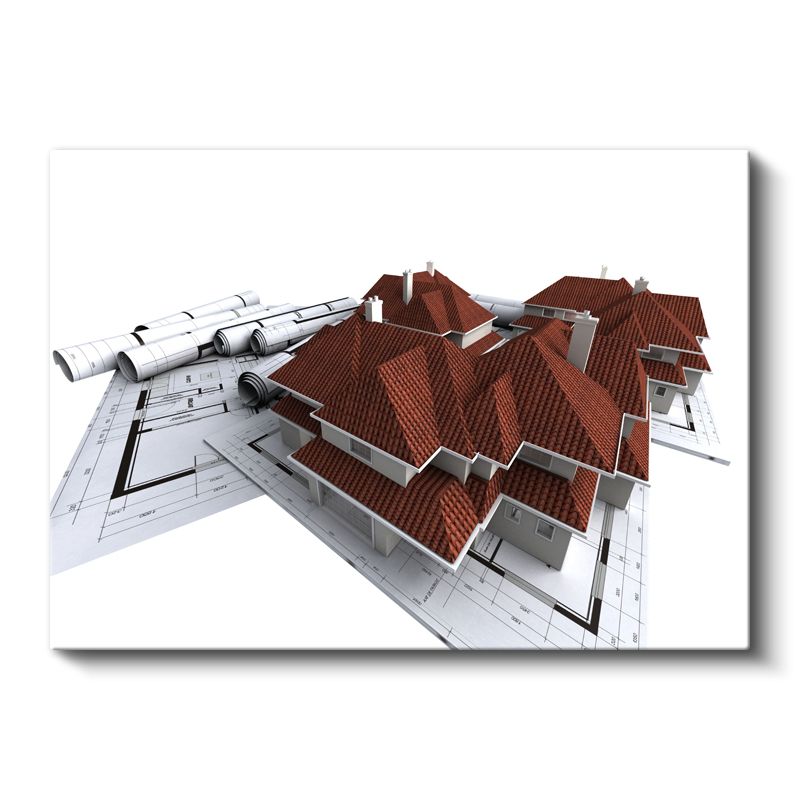 Mimar - Kompleks Çatı Tasarımı Kanvas Tablo