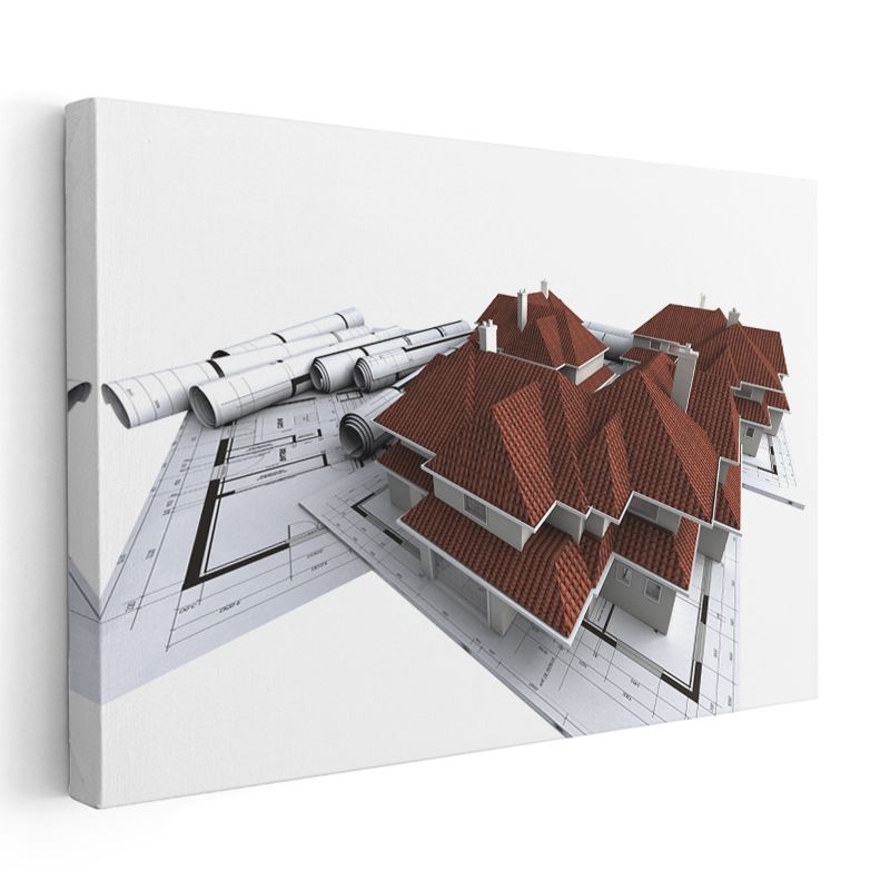 Mimar - Kompleks Çatı Tasarımı Kanvas Tablo