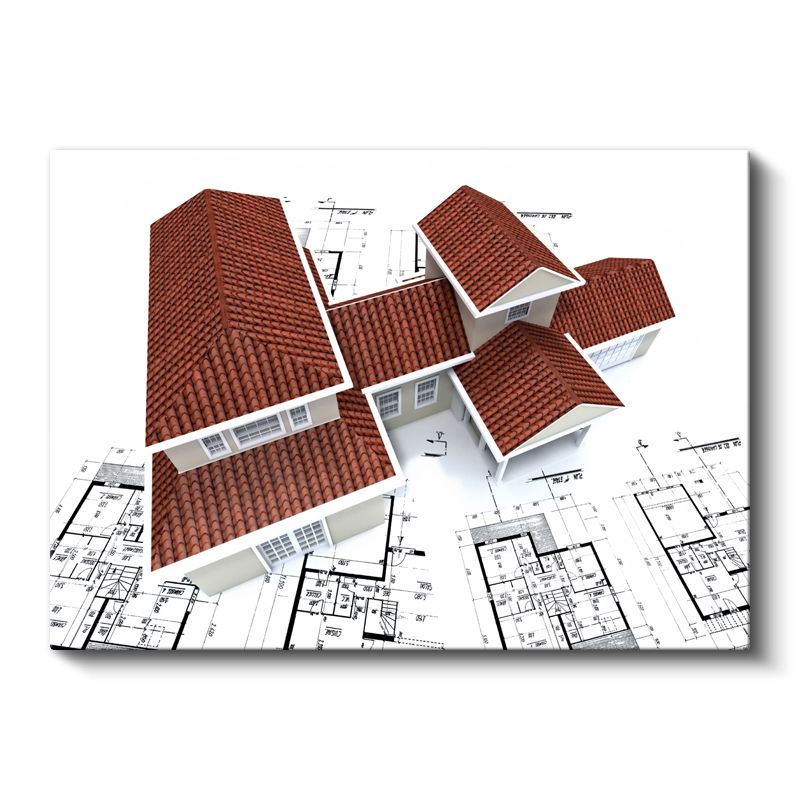 Mimar - Üstten Görünüm Tasarımı Kanvas Tablo