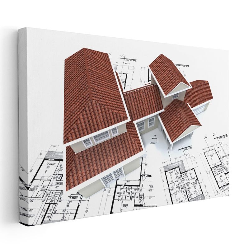 Mimar - Üstten Görünüm Tasarımı Kanvas Tablo