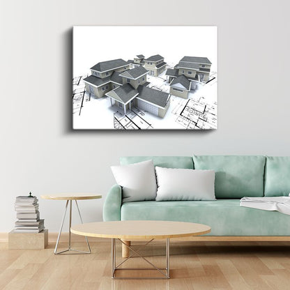 İnşaat Mühendisi - Toplu Konut Projesi Kanvas Tablo