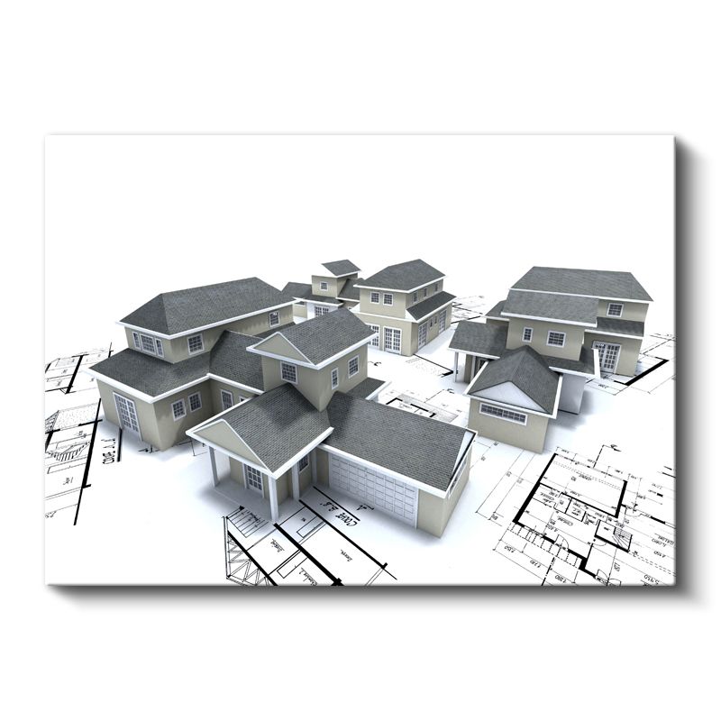 İnşaat Mühendisi - Toplu Konut Projesi Kanvas Tablo