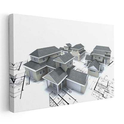 İnşaat Mühendisi - Toplu Konut Projesi Kanvas Tablo