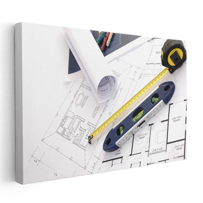 Mimar - Ölçüm ve Plan Detayları Kanvas Tablo