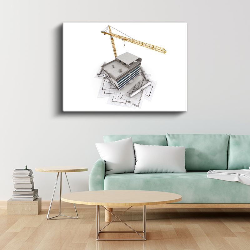 İnşaat Mühendisi - Bina İnşaat Süreci Kanvas Tablo