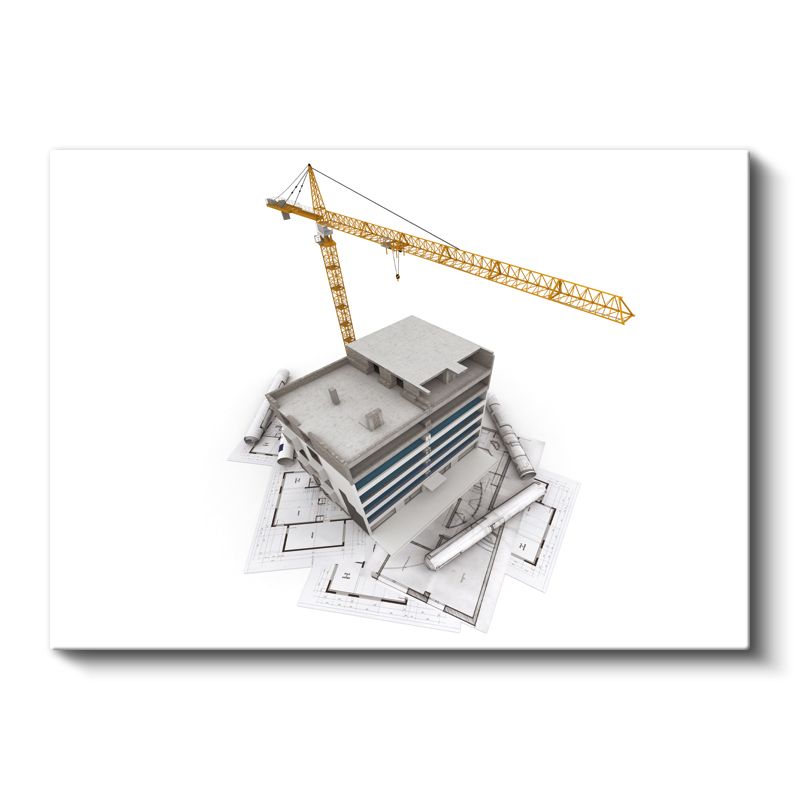 İnşaat Mühendisi - Bina İnşaat Süreci Kanvas Tablo