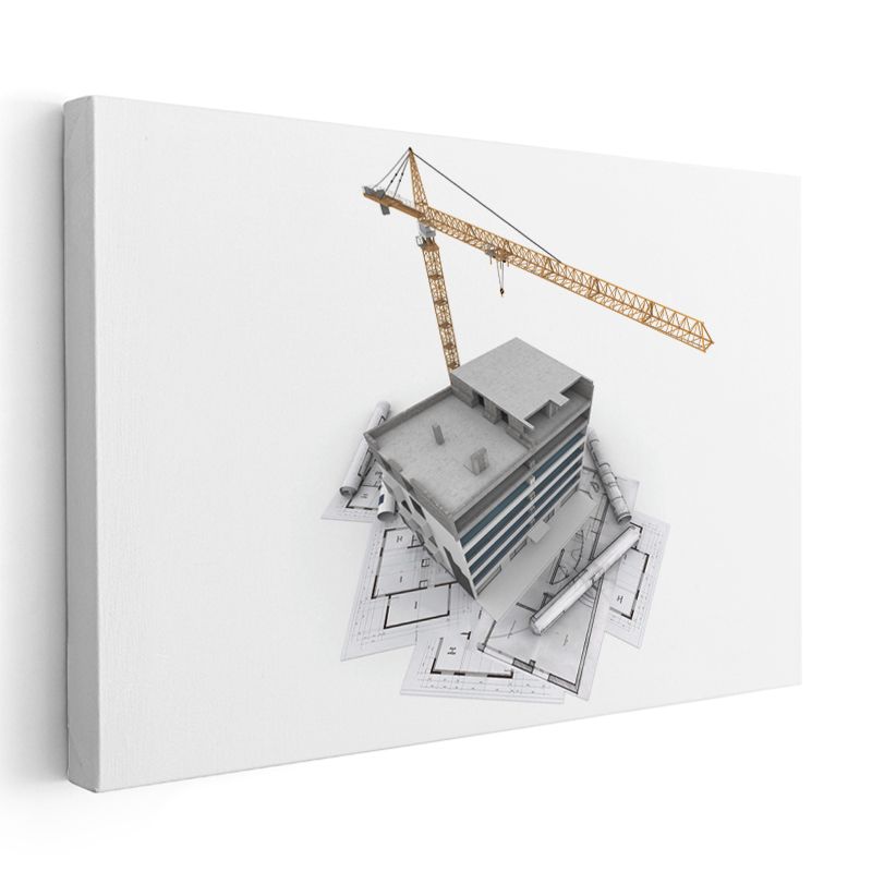 İnşaat Mühendisi - Bina İnşaat Süreci Kanvas Tablo