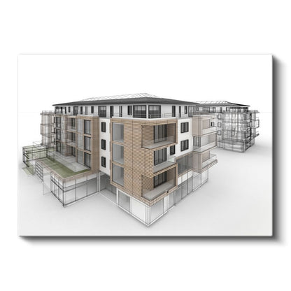 Mimar - Çok Katlı Konut Projesi Kanvas Tablo