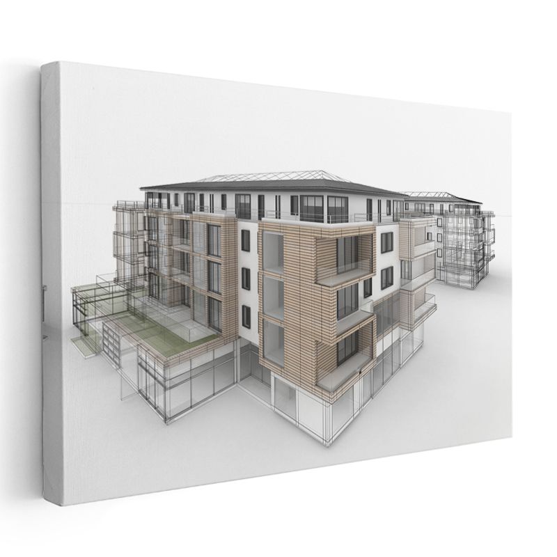 Mimar - Çok Katlı Konut Projesi Kanvas Tablo