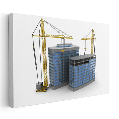 İnşaat Mühendisi - Modern Yapı İnşaatı Kanvas Tablo