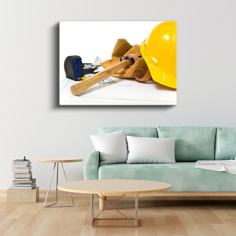 İnşaat İşçisi - Temel İş Ekipmanları Kanvas Tablo