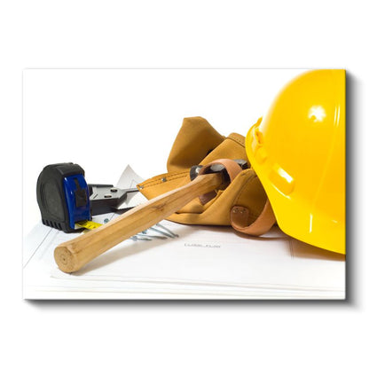 İnşaat İşçisi - Temel İş Ekipmanları Kanvas Tablo