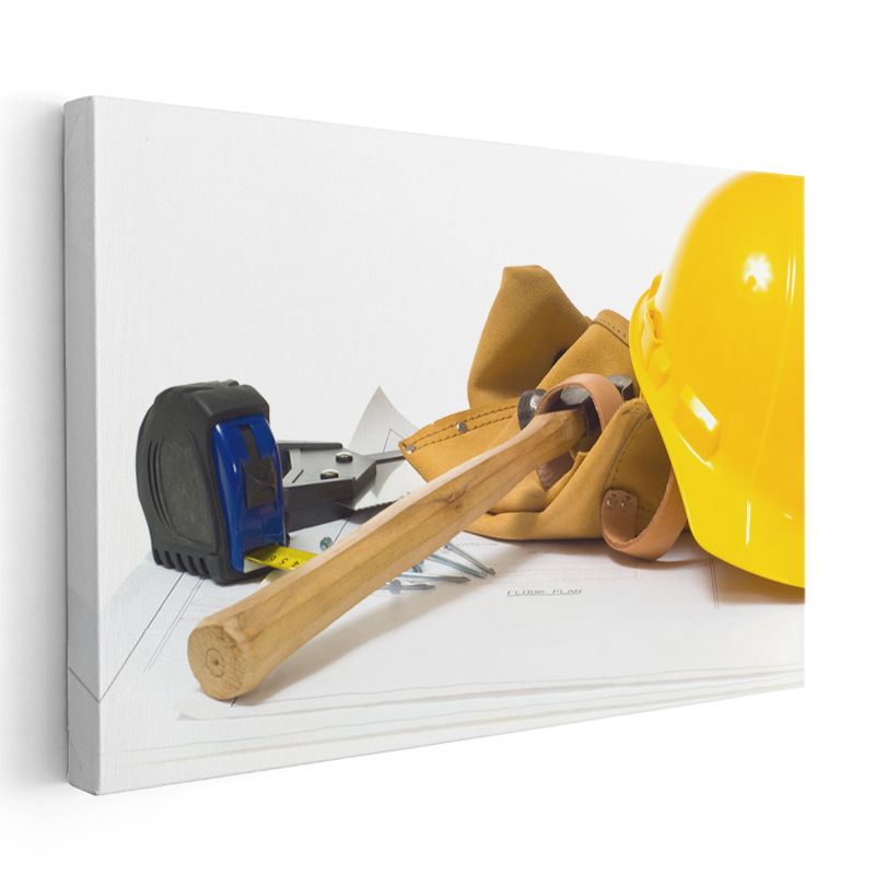 İnşaat İşçisi - Temel İş Ekipmanları Kanvas Tablo