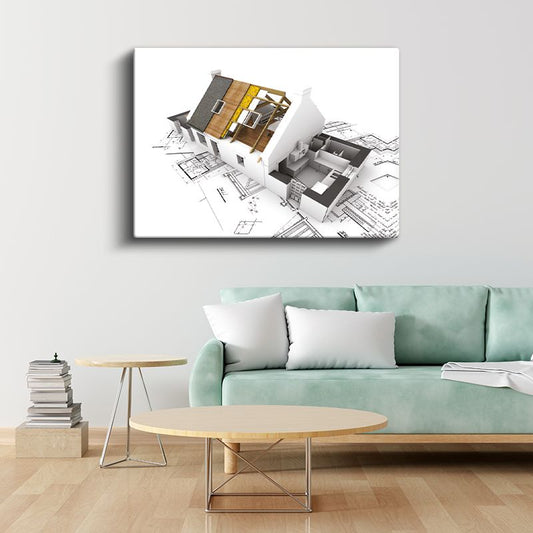 Mimar - Ev Tasarım Projesi Kanvas Tablo