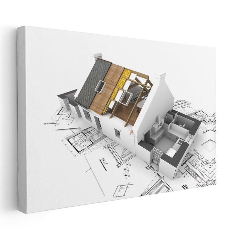 Mimar - Ev Tasarım Projesi Kanvas Tablo