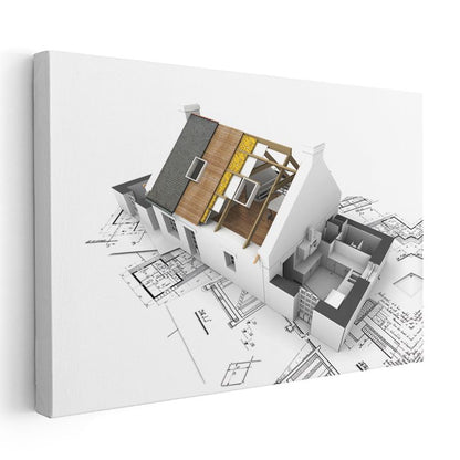 Mimar - Ev Tasarım Projesi Kanvas Tablo