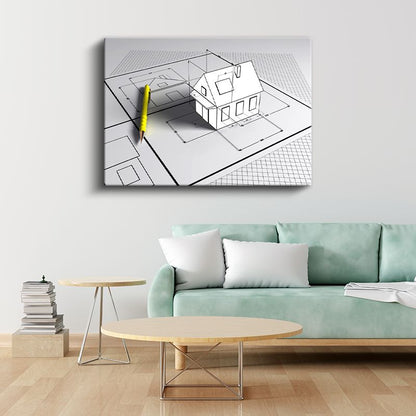 Mimar - Ev Tasarımı ve Detaylı Planlama Kanvas Tablo