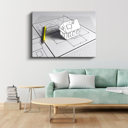 Mimar - Ev Tasarımı ve Detaylı Planlama Kanvas Tablo