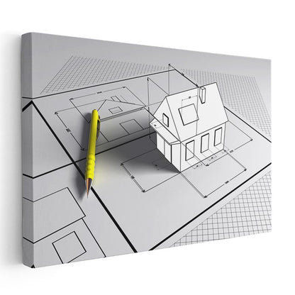 Mimar - Ev Tasarımı ve Detaylı Planlama Kanvas Tablo