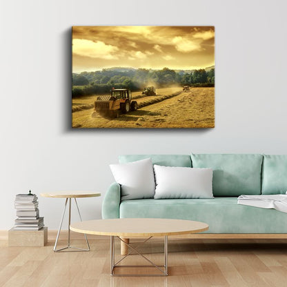 Çiftçi - Tarla Hasadı Kanvas Tablo