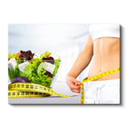 Yatay Kanvas Tablo Bel Ölçümü Ve Taze Salata Diyetisyen Tablosu Ev Ofis Duvar Dekoru