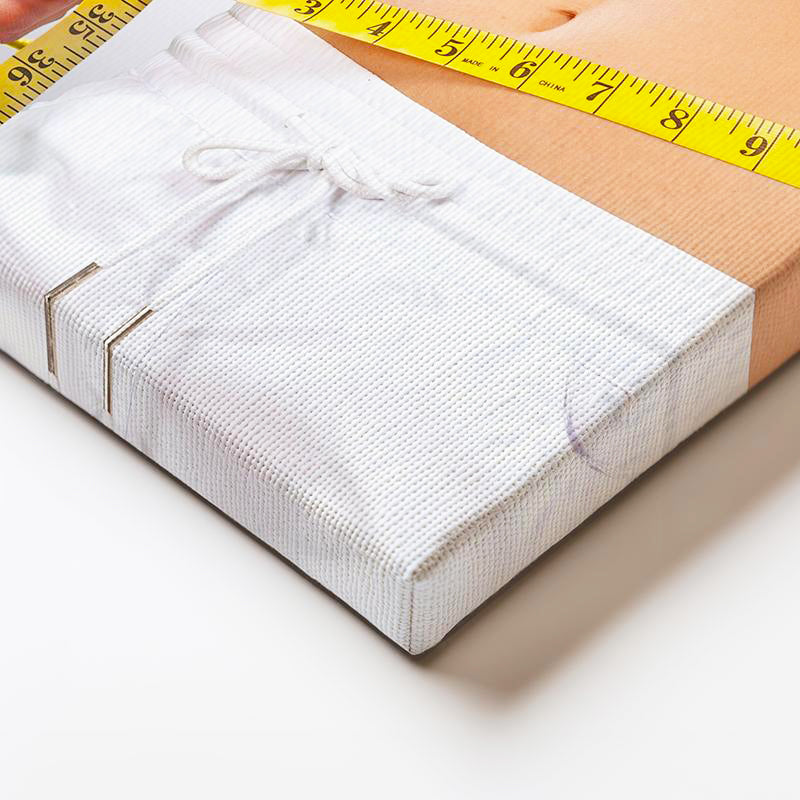 Yatay Kanvas Tablo Bel Ölçümü Ve Taze Salata Diyetisyen Tablosu Ev Ofis Duvar Dekoru