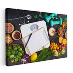 Yatay Kanvas Tablo Tartı Ve Besin Değerleri Konsepti Diyetisyen Tablosu Ev Ofis Duvar Dekoru