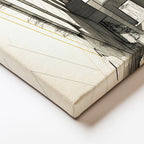 Yatay Kanvas Tablo Modern Villa Mimari Tasarım Eskizi Mimar Tablosu Ev Ofis Duvar Dekoru