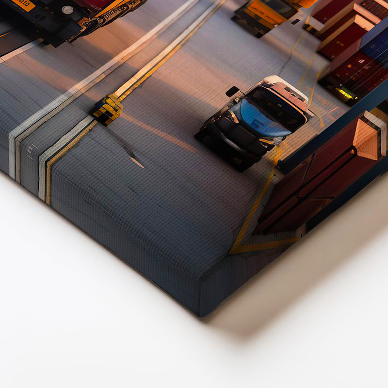 Yatay Kanvas Tablo Liman Vinçleri Ve Konteynerler Lojistik Uzmanı Tablosu Ev Ofis Duvar Dekoru