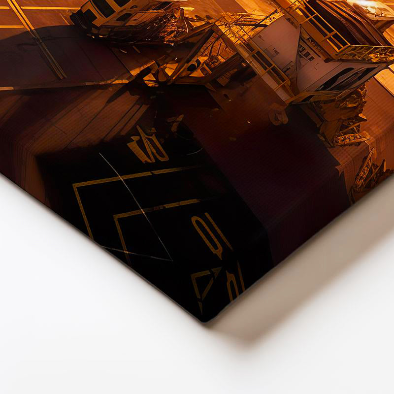 Yatay Kanvas Tablo Lojistik Terminali Gün Işığı Lojistik Uzmanı Tablosu Ev Ofis Duvar Dekoru