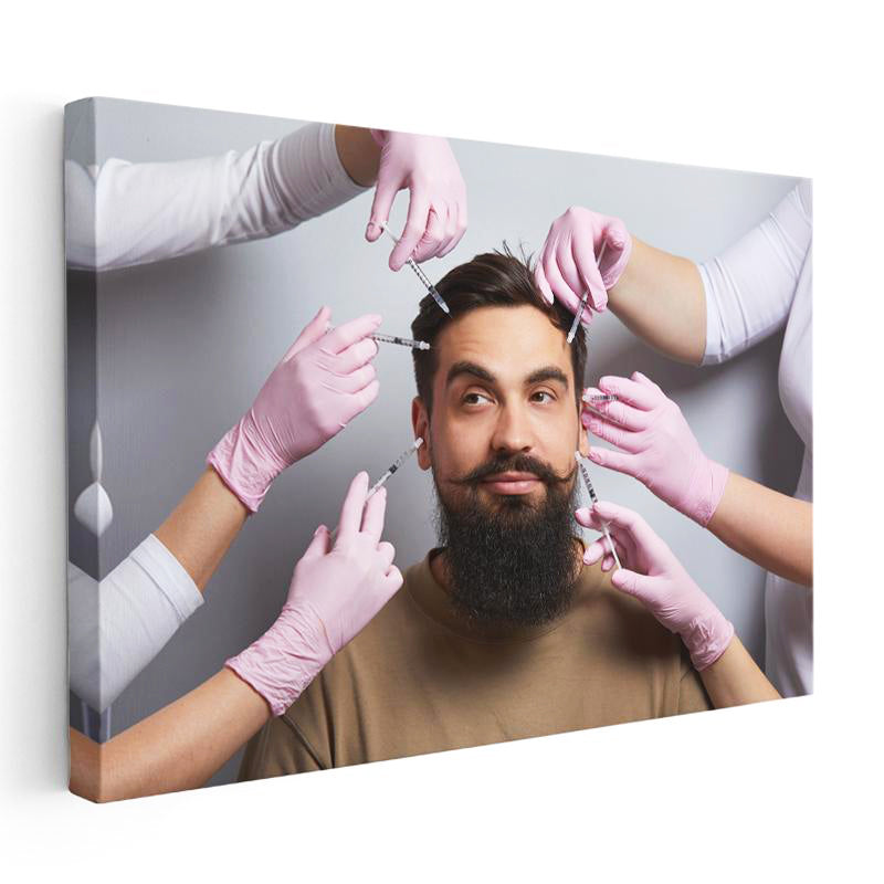 Yatay Kanvas Tablo Yüze Çoklu Estetik Enjeksiyon Estetik Uzmanı Tablosu Ev Ofis Duvar Dekoru