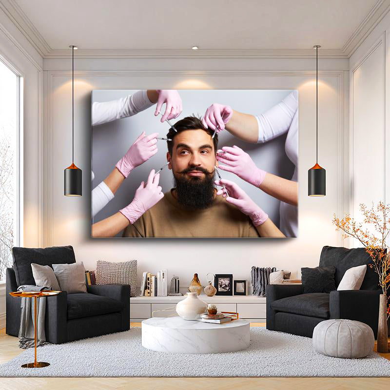 Yatay Kanvas Tablo Yüze Çoklu Estetik Enjeksiyon Estetik Uzmanı Tablosu Ev Ofis Duvar Dekoru