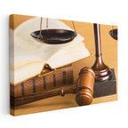 Yatay Kanvas Tablo Hukuk Kitapları Ve Adalet Seti Avukat Tablosu Ev Ofis Duvar Dekoru