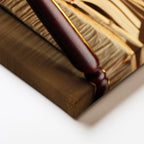 Yatay Kanvas Tablo Açık Hukuk Kitabı Ve Tokmak Avukat Tablosu Ev Ofis Duvar Dekoru