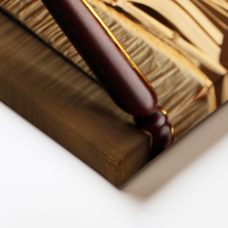 Yatay Kanvas Tablo Açık Hukuk Kitabı Ve Tokmak Avukat Tablosu Ev Ofis Duvar Dekoru