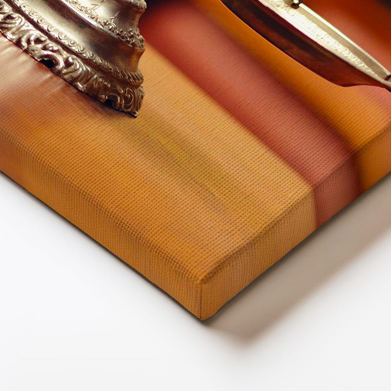 Yatay Kanvas Tablo Pirinç Adalet Terazisi Avukat Tablosu Ev Ofis Duvar Dekoru