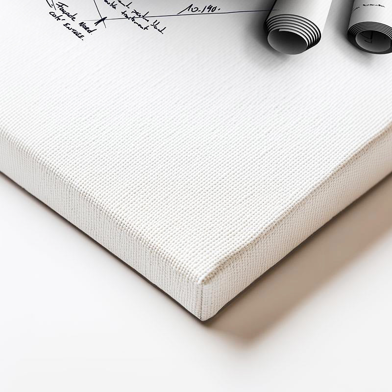 Yatay Kanvas Tablo Ev İskeleti Teknik Çizim Projesi Mimar Tablosu Ev Ofis Duvar Dekoru