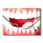 Yatay Kanvas Tablo Diş Eti Muayenesi Ve Ayna Diş Hekimi Tablosu Ev Ofis Duvar Dekoru