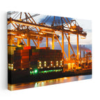 Yatay Kanvas Tablo Yükleme Vinçleri Ve Konteynerler Lojistik Uzmanı Tablosu Ev Ofis Duvar Dekoru