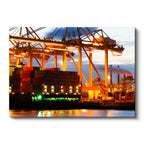 Yatay Kanvas Tablo Yükleme Vinçleri Ve Konteynerler Lojistik Uzmanı Tablosu Ev Ofis Duvar Dekoru