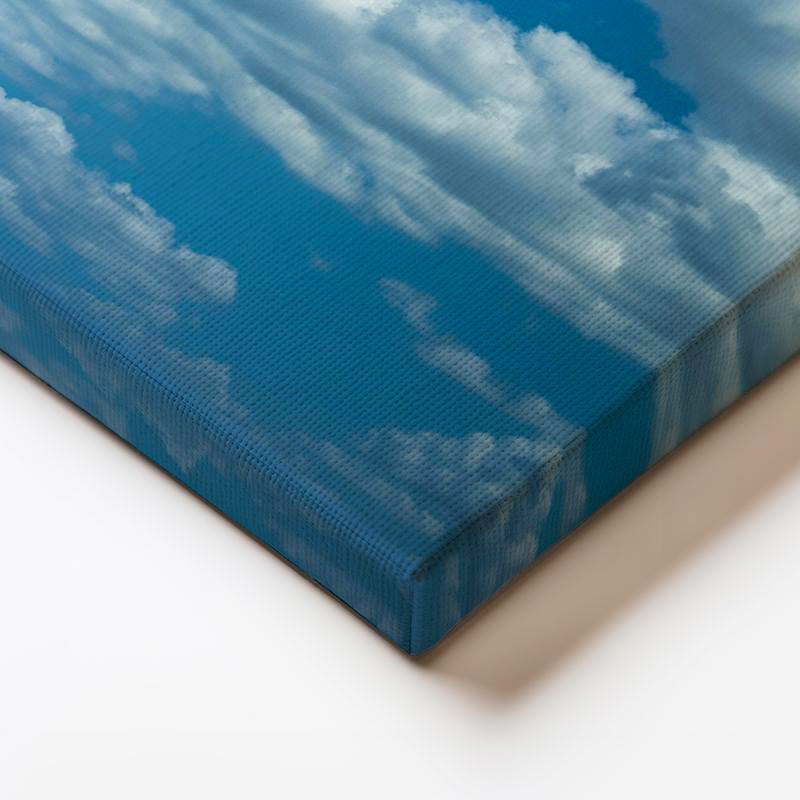 Yatay Kanvas Tablo Kırmızı Vinç Ve Bulutlu Mavi Gökyüzü İnşaat Mühendisi Tablosu Ev Ofis Dekoru