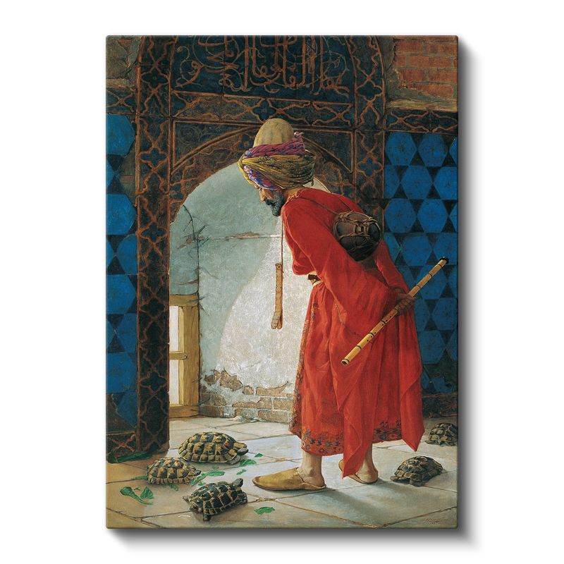 Osman Hamdi Bey - Kaplumbağa Terbiyecisi Kanvas Tablo