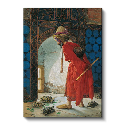 Osman Hamdi Bey - Kaplumbağa Terbiyecisi Kanvas Tablo