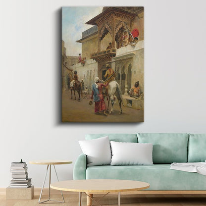 Saray Yaşamı - Osmanlı Konağı Önünde Atlılar Kanvas Tablo