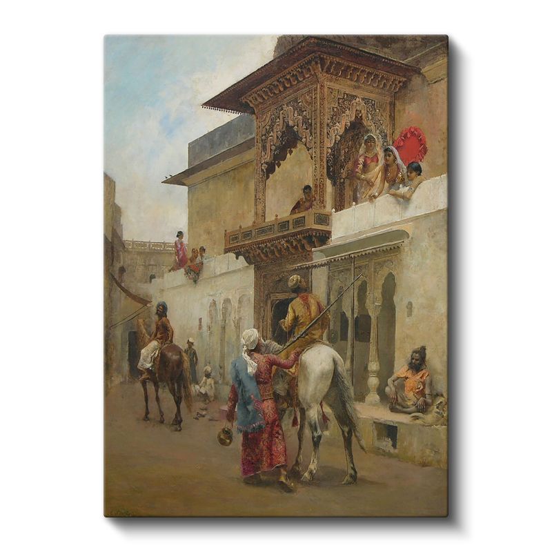 Saray Yaşamı - Osmanlı Konağı Önünde Atlılar Kanvas Tablo