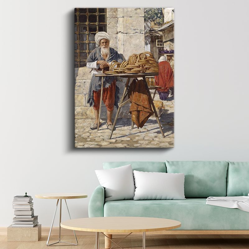 Osman Hamdi Bey - Ekmek Satıcısı Kanvas Tablo