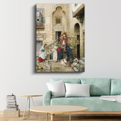 Osman Hamdi Bey - Harem Avlusunda Kadınlar Kanvas Tablo