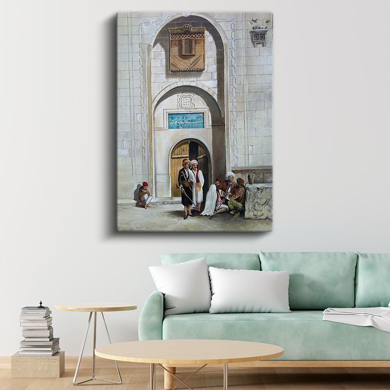 Osmanlı Kapısı - Geleneksel Kıyafetli İnsanlar Kanvas Tablo