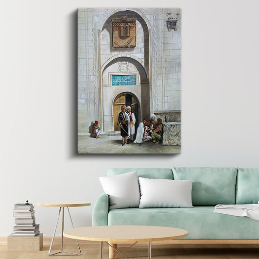 Osmanlı Kapısı - Geleneksel Kıyafetli İnsanlar Kanvas Tablo